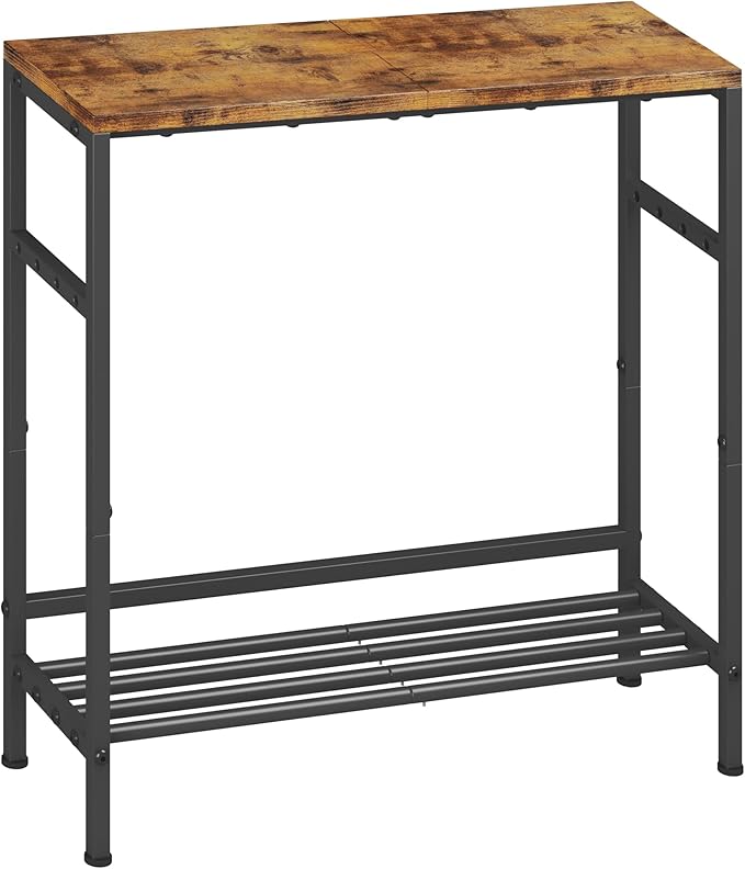 Homeiju Entryway Table 31.5" Width, 2-Tier Console Table with Adjustable Shelves, Industrial Sofa Table with Storage, Foyer Tables for Entryway, Hallway, Kitchen, Living Room and Bedroom, Vintage