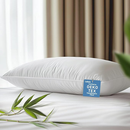 Hypoallergenic Bamboo Viscose Breathable Pillow witth Down Alternative Filling, King Size, Fluffy Luxury Hotel Quality, Machine Washable, Oeko-Tex Certified