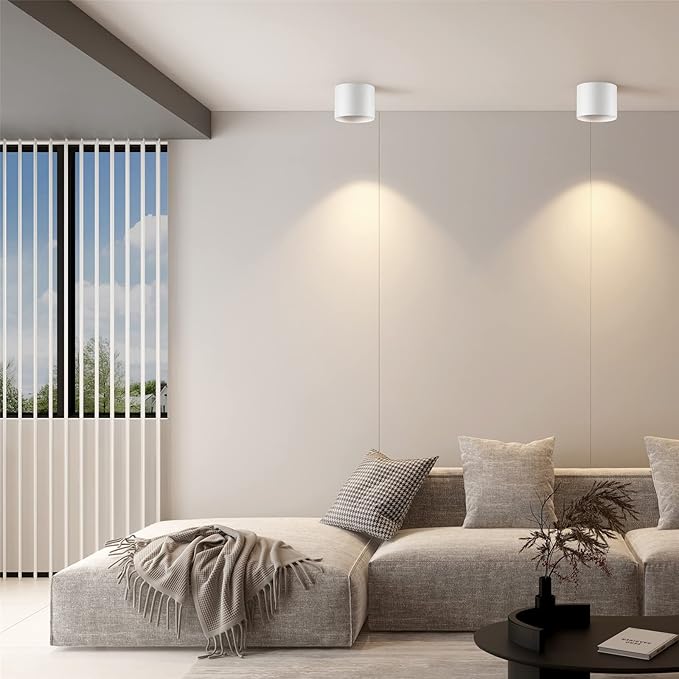 Flush Mount Ceiling Light, 20W LED Dimmable 5.9" Cylinder Ceiling Light, Aluminum Rustic Modern Ceiling Lamp for Foyer Closet Kitchen Hallway Entryway 3000K Warm White