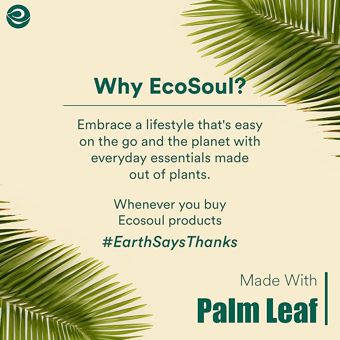 ECO SOUL Palm Leaf Bowl 200 pc, Small 6" (16 Oz) | Round Like Bamboo Bowls, Compostable, Biodegradable, Disposable Palm Leaf Bowls Eco-friendly | Sturdy, Microwave & Oven Safe