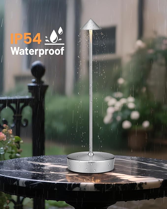 Cordless Led Table Desk Lamp 2 Pack, 7000mAh Battery Outdoor Table Light Waterproof for Restaurant Patio Camping Home Decor, USB-A Output, Brightness Memory, Dimmable