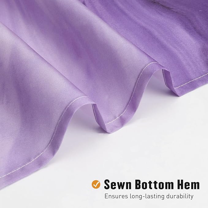 MitoVilla Purple Marble Shower Curtain, Abstract Ombre Fabric Shower Curtains for Modern Bathroom Decor, Luxury Cloth Watercolor Shower Curtain, 72x72