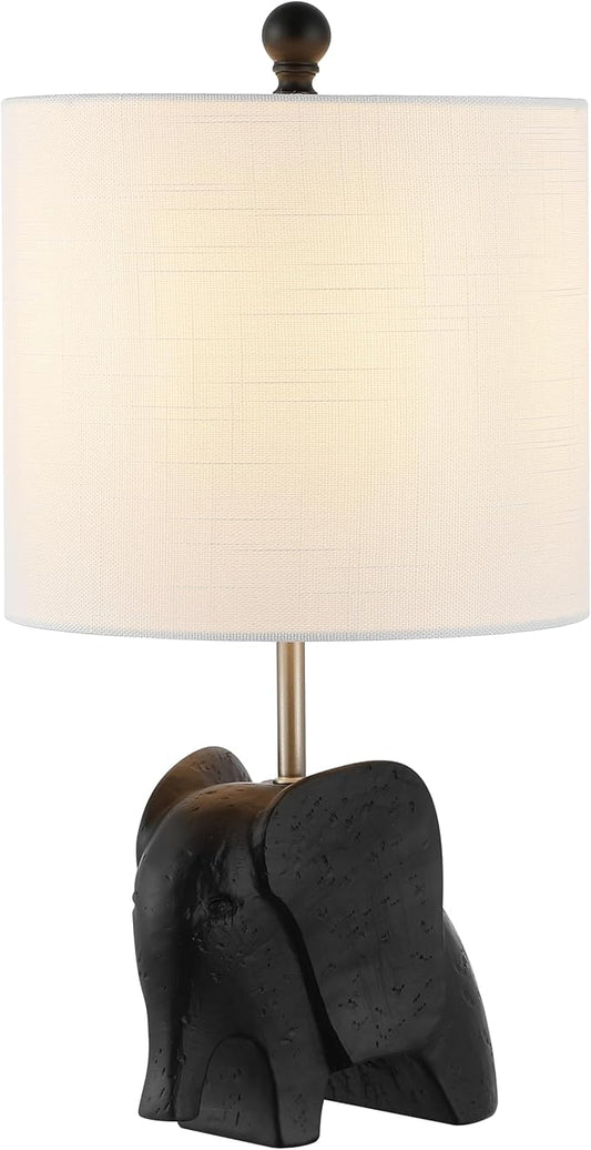 JONATHAN Y JYL1143A Koda 17.5" Eclectic Southwestern Resin/Iron Elephant LED Table Lamp Global, Transitional, Rustic, Office, Living Room, Dining Room, Bedroom, Hallway, Foyer, Black
