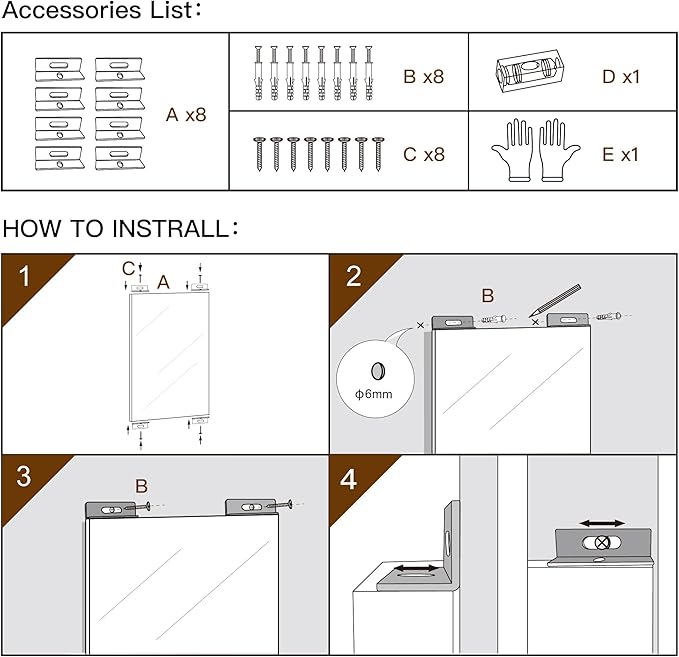 brisafe 71" x 40" Full Length Wall Mirror for Gym, Dance, Home & Yoga - Easy Install, Ultra-Light Shatterproof Nano Material Cuts 60% Commercial Insurance Costs