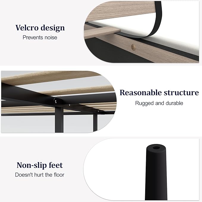 Queen Size Bed Frame, Queen Platform Bed Frame with Velvet Upholstered Headboard, Geometric Pattern, Sturdy Frame and Slats, Noiseless, No Springs Required, Easy to Assemble，Beige