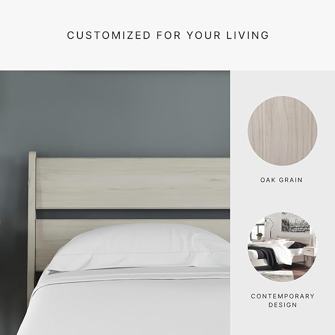 Signature Design by Ashley Socalle Modern Open Slat Full Headboard, Natural Beige