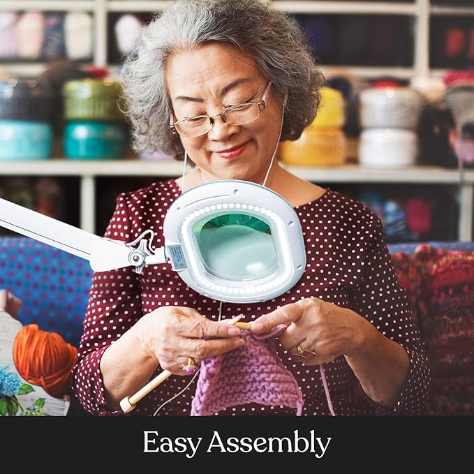 Brightech LightView Pro Magnifying Floor Lamp with Stand and Light LED Work Light with XL Magnifying Glass for Crafts and Projects