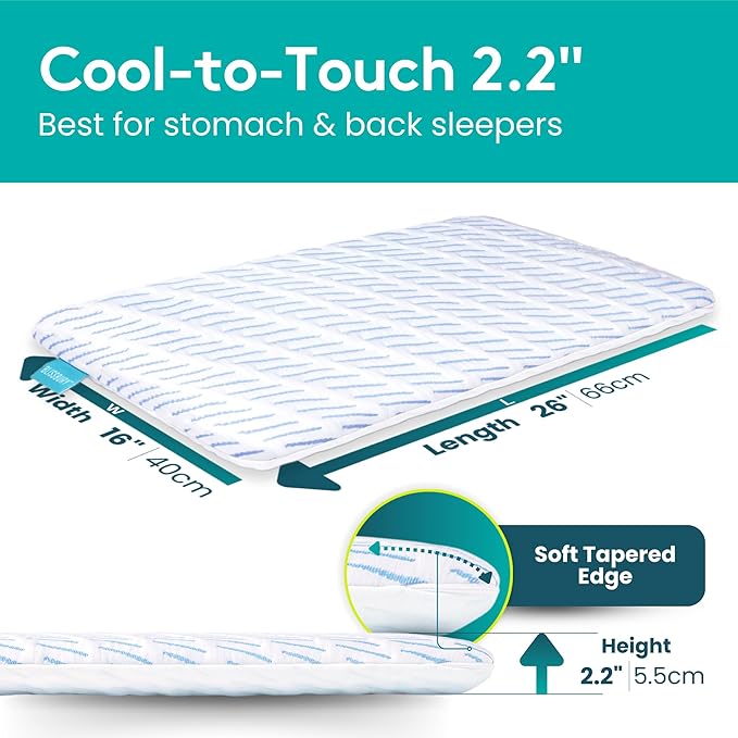 BLISSBURY 2.2 Inch Super Thin Pillow for Sleeping | Cool-to-Touch Premium Memory Foam Flat Pillow for Stomach Sleeper | for Back & Stomach Sleeper | Certified Foam for Neck and Back Support |