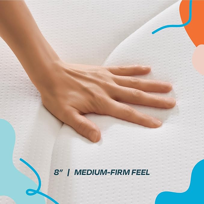 Linenspa 8 Inch Memory Foam and Spring Hybrid Mattress - Medium Firm Feel - Bed in a Box - Quality Comfort and Adaptive Support - Breathable - Cooling - Guest and Kids Bedroom - Twin Size