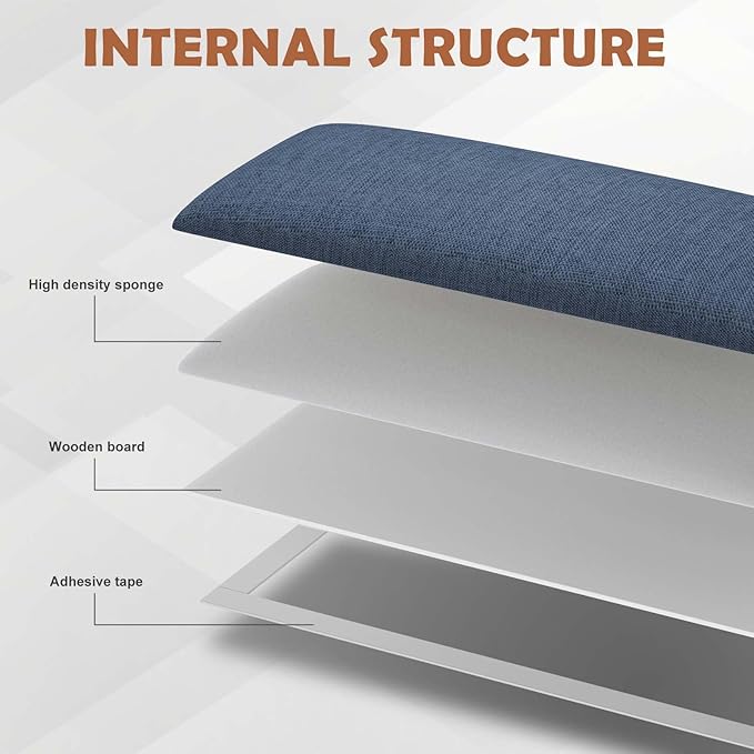 IFNOW Upholstered Wall Mounted Headboard, 3D Soundproof Wall Panels Peel and Stick, Reusable and Removable Tufted Bed Headboard in Blue (12 Panels, 10" x 24")