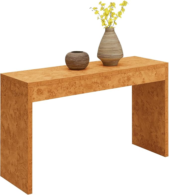 Convenience Concepts Northfield Hall Console Table 48" - Modern, Minimalist Narrow Sofa Display Accent for Contemporary Living Room, Entryway, or Hallway, Light Burl