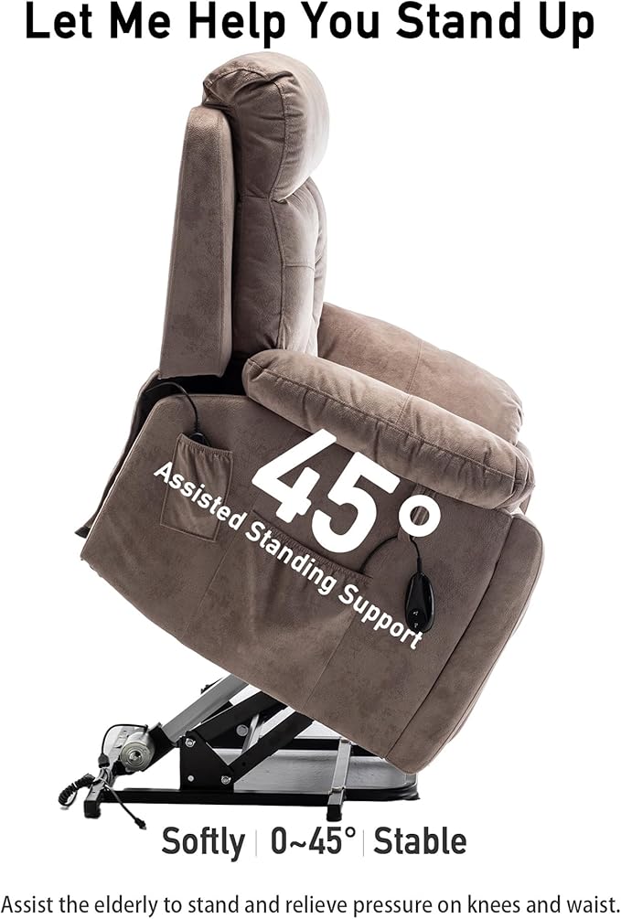 Lazy boy Recliner Chair with Cupholder/Power Lift Recliner Chair for Elderly， Electric Recliner/Big and Tall Recliners for People Up to 6'2"/350lb Range