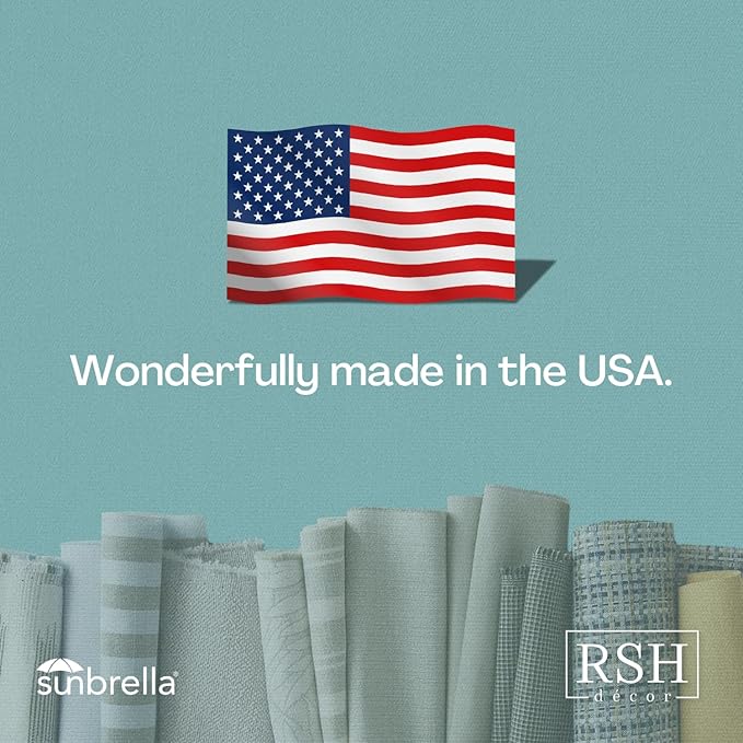 RSH DECOR: Sunbrella Square Throw Pillows Set of 4 | 20" x 20" | Water and Fade-Resistant Performance Fabric | Outdoor Pillow Covers with Down-Alternative Inserts | Seville Seaside