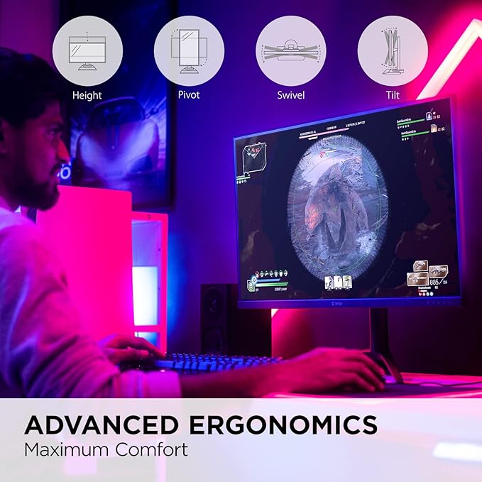 ViewSonic VX2728J 27 Inch 1080p IPS Gaming Monitor with 180Hz, 0.5ms, FreeSync Premium, NVIDIA G-Sync Compatible, Advanced Ergonomics, HDMI, and DisplayPort Inputs