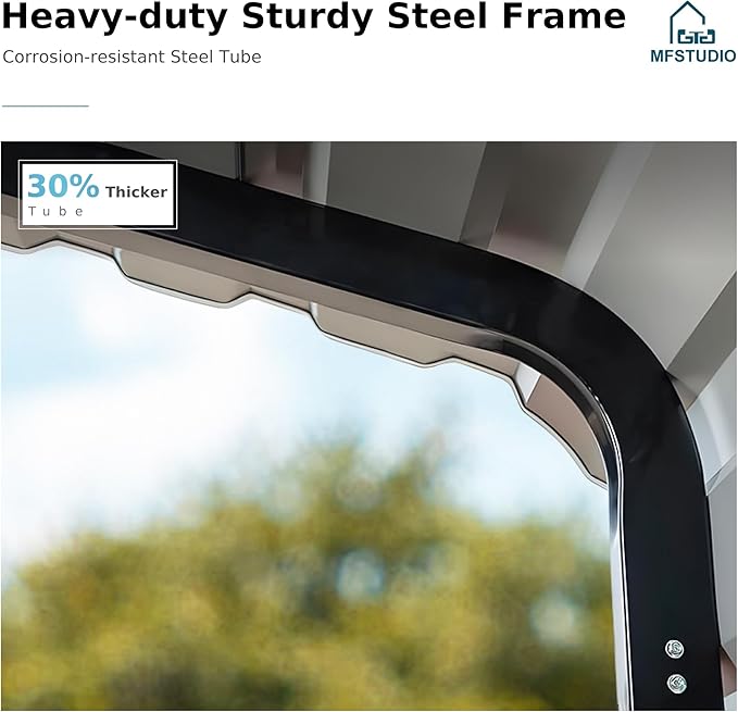 MFSTUDIO RV Carport 14x25 ft, Outdoor Heavy Duty Carports, Height 13 ft for Large RVs Metal Shed Canopy Shelters Garage Shelter Shade Car Ports with Galvanized Roof for Cars, Truck and Boats ﻿