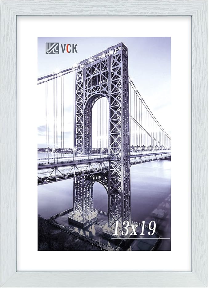 VCK Poster Frames Wood Poster Large Picture Frames for Wall Gallery Home Office Photography Art Decoration (White, 13 x 19)