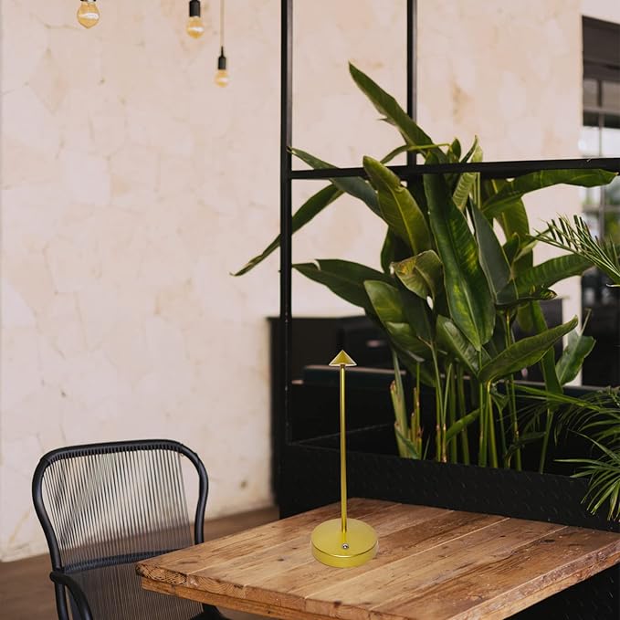 Cordless Table Lamps,Rechargeable Led Touch Bar Lamp,Portable Battery Operated Lamps,Dimmable Small Table Lamps,Minimalist Design,for Living Room/Restaurant/Couple Dinner/(Gold)