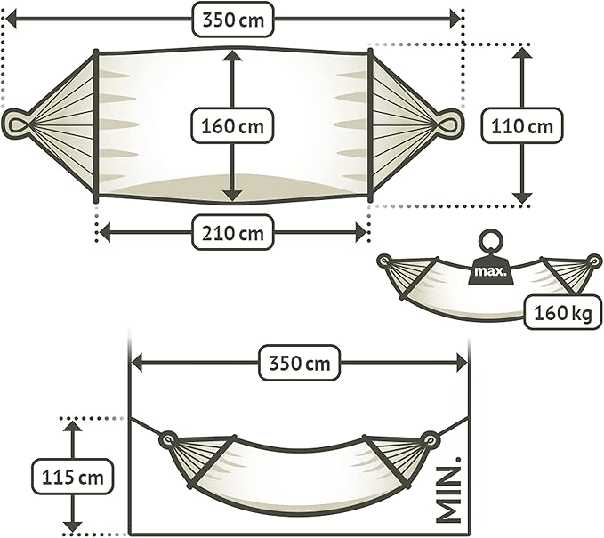 LA SIESTA® Alisio Hammock & TreeMount, Hammock with Tree Straps for Beams Posts - Hammock with Spreader Bar, Weatherproof Outdoor Hammock - 2 Person Hammock Bed Double Hammock - Max 355 Lbs, Toucan