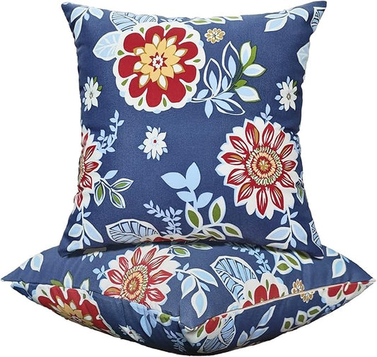Outdoor Throw Pillows - Decorative Pillows with Insert Included Set of 2 Outdoor Pillows for Patio Furniture 18x18 Inch