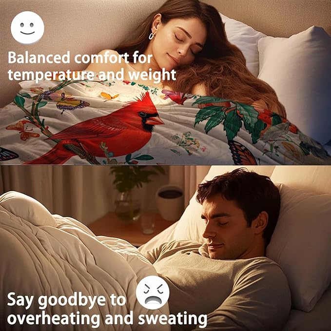 Cardinal Blanket Throw, Cardinal Gifts for Women and Men, Lightweight Soft Red Bird Blanket Fleece, Perfect for Living Room, Bedroom Decor, 50x60 Inches