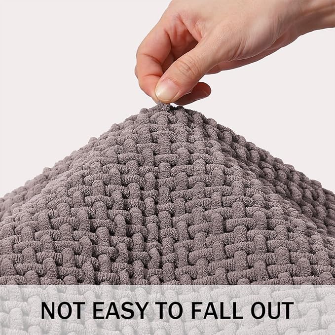 Bathroom Rugs Non Slip Washable, Super Absorbent Thin Bath Mat for Small Quick Dry Low Pile Bathroom Rug, (Light Gray, 32″x20″)