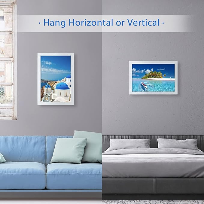 VCK Poster Frame 11×17 Inch Wooden Picture Frames White Certificate Frame with Plexiglass Wall Mounting Type for Gallery Office Home