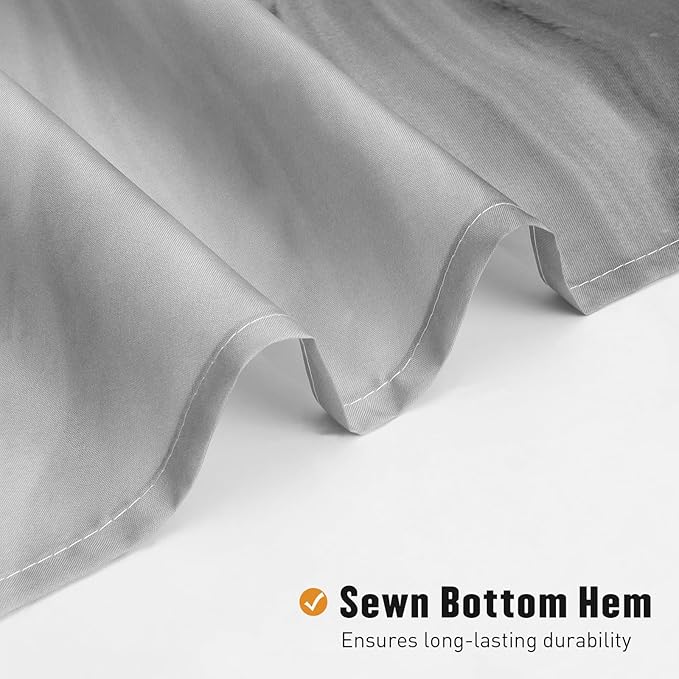 MitoVilla Grey Marble Small Stall Shower Curtain 36 x 72, Abstract Ombre Half Size Narrow Shower Curtain Set, 36 inch Modern Fabric Shower Curtains for Chic Luxury Bathroom Decor