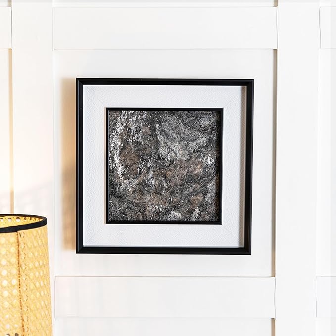 Natural Marble Decorative Wall Art Home Decor for Bedroom Abstract Lithographic Painting for Living Room Hand Made Aesthetic Classroom Farmhouse Heavy Texture Picture Frames 10x10 in Platinum Diamond