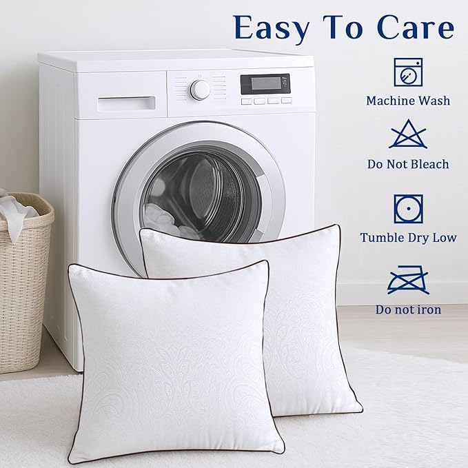 JOLLYVOGUE Euro Pillows for Sleeping, Soft and Supportive Throw Pillows for Couch, Bed and Sofa, Down Alternative Pillow, 26x26 Inches