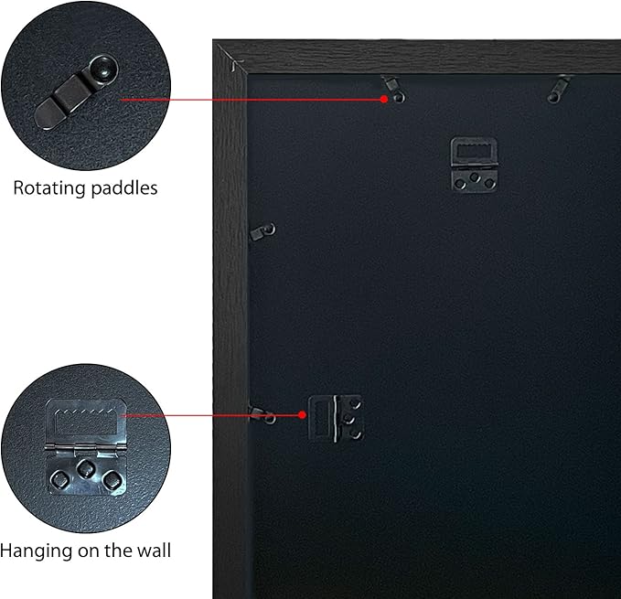 VCK Picture Frame 12x18 Wooden Poster Frames with High Definition Plexiglass Front Wall Mounting Display Horizontally and Vertically Black Photo Frame