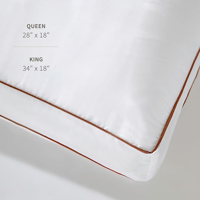 Saatva Latex Pillow - Standard Loft (4” - 5”) - Hypoallergenic Pillow with Shredded Latex Core - Breathable - Machine Washable Organic Cotton Cover - Queen (28"x18") 1 Pack