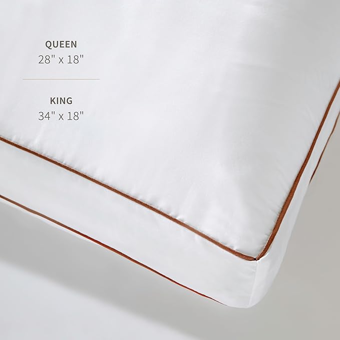 Saatva Latex Pillow - Standard Loft (4" - 5") - Hypoallergenic Pillow with Shredded Latex Core - Breathable - Machine Washable Organic Cotton Cover - King (34"x18") 1 Pack