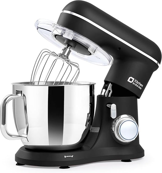 Kitchen in the box 7QT 900W 10-Speed Stand Mixer, Tilt-Head Kitchen Electric Mixer with Dough Hook, Whisk & Flat Beater(Onyx Black)