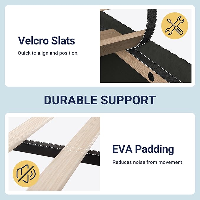 Allewie Full Size Bed Frame with Upholstered Wingback Headboard, Vertical Channel Tufted Corduroy Velvet Platform Bed, Strong Wooden Slats Support, No Box Spring Needed, Easy Assembly, Sturdy, Black