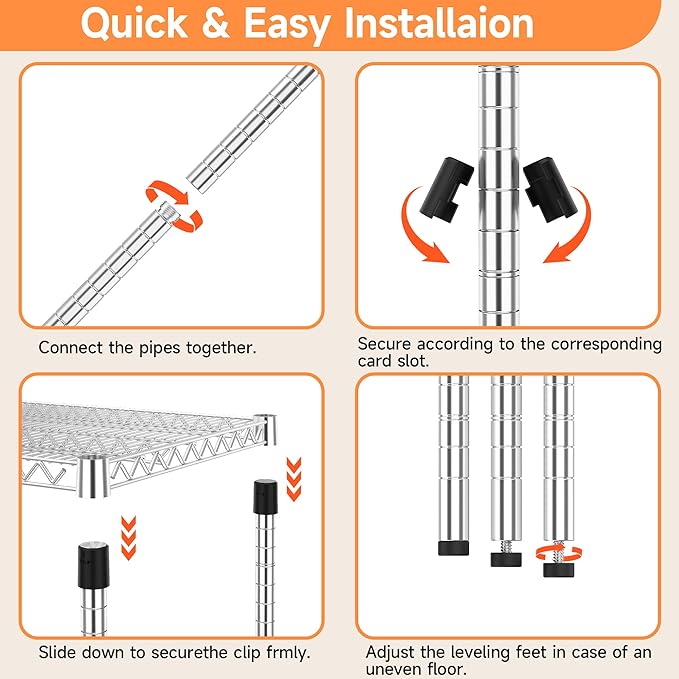 6 Tiers Shelf Metal Storage Shelves