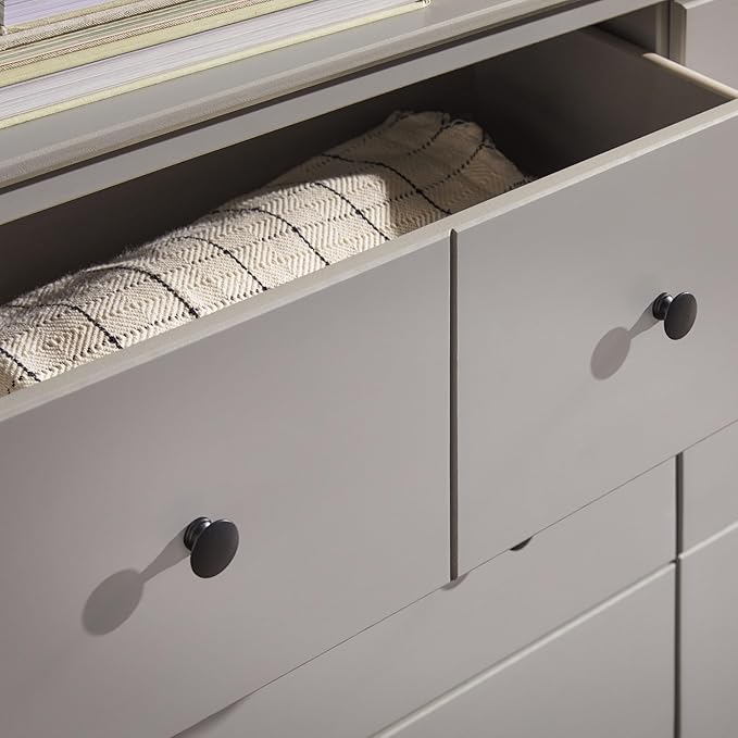 Walker Edison Modern 6-Drawer Solid Wood Dresser Bedroom Storage, 57 Inch, Grey