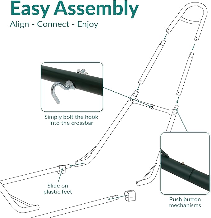 Sunnydaze Universal Double Hammock Stand Only - 550-Pound Capacity - Heavy-Duty Hammock Stand for Outside - Fits 9 to 14 Foot Hammocks - Green