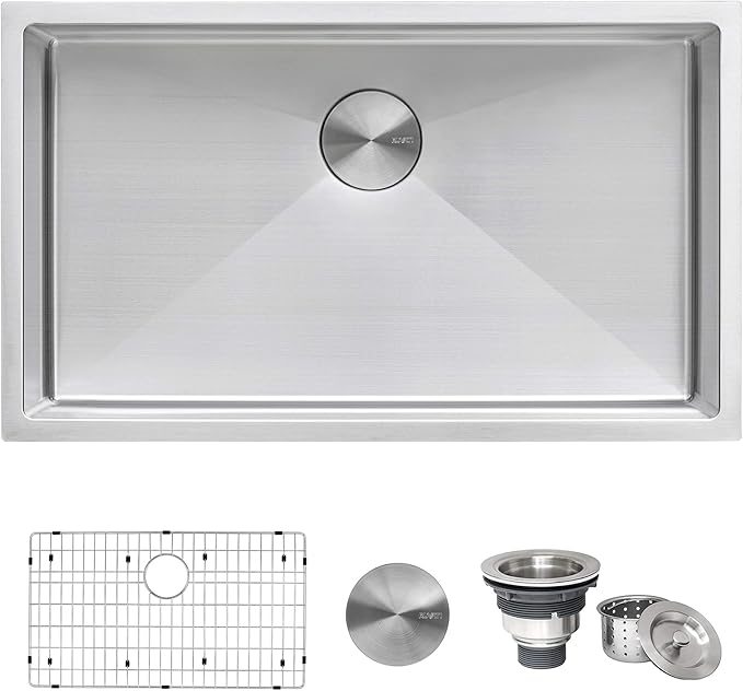 Ruvati 33-inch Undermount 16 Gauge Tight Radius Large Kitchen Sink Stainless Steel Single Bowl - RVH7433