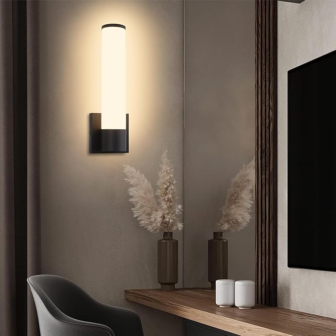 Kalium 14in LED Modern Wall Sconces, Dimmable Bathroom Vanity Lights, 3000K Warm White, Indoor Sconces, Bathroom, Stairs, Living Room, Bedroom. Hardwired.