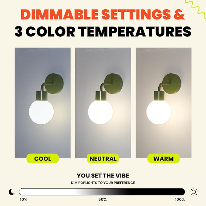 Wireless Wall Sconce (Shark Tank) Rechargeable & Dimmable LED Light w/App Control & Damage-Free Install, Moveable Modern Ambient Lighting for Elegant Home & Bedroom Decor | Sage Green