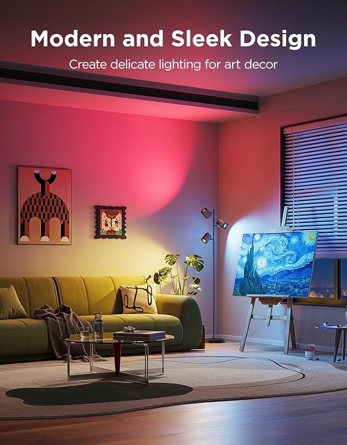 Govee Tree Floor Lamp Compatible with Matter, 3 Rotatable Lights with LuminBlend Technology, Standing Lamp with 64 Dynamic Scenes, Music Sync, Ideal Floor Lamp for Bedroom, Living Room, Reading Room