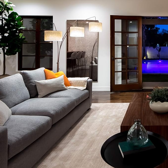 Brightech Trilage Arc Floor Lamp for Living Room, Multi Head Tree Floor Lamp for Bedroom, 3 Lights Standing Lamps Hanging Over The Couch - Oil Rubbed Bronze