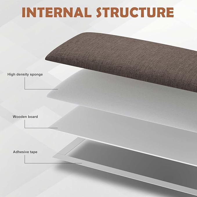 IFNOW Upholstered Wall Mounted Headboard, 3D Soundproof Peel and Stick Panels for Full Size, Reusable and Removable Tufted Bed Headboard in Brown (6 Panels, 10" x 24")