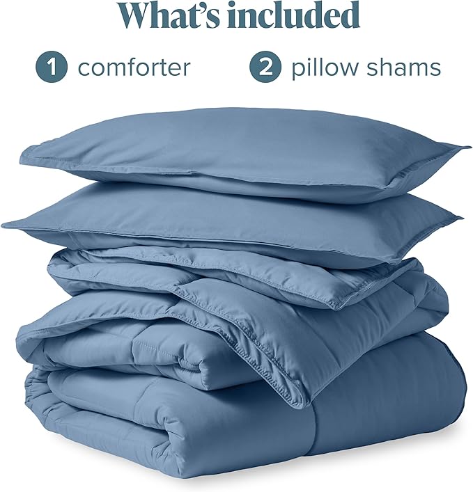 Bare Home Comforter Set - King/California King Size - Ultra-Soft - Goose Down Alternative - Premium 1800 Series - All Season Warmth (King/Cal King, Coronet Blue)