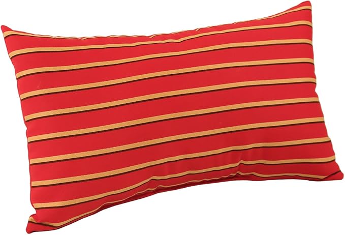 Comfort Classics Set of 2-22x12x4 Sunbrella Indoor/Outdoor Fabrics Lumbar Pillows in Harwood Crimson/Jockey Red Inc.