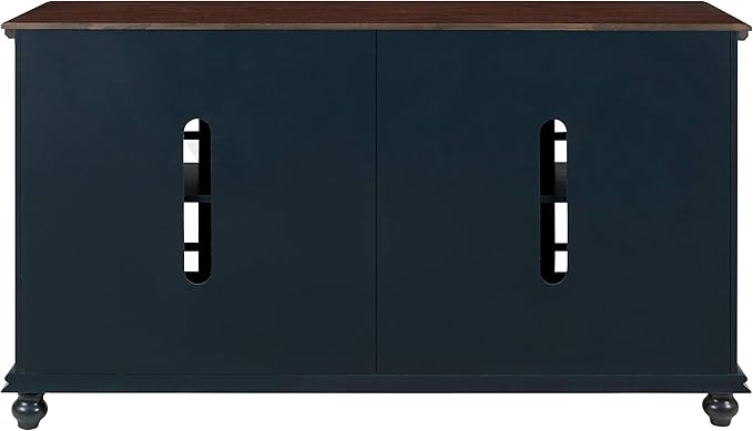 Martin Svensson Home Palisades TV Stand, 63" W x 35" H, Catalina Blue with Coffee Top