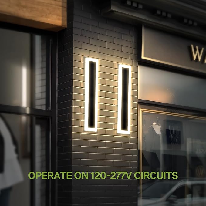 ASD LED 36" Long Wall Mount Light Fixture, Outdoor & Indoor Linear Sconce | 3CCT, Dimmable, Waterproof, Anti-Rust, ETL Listed | 30W 2350LM 3000-5000K 100-277V | Exterior Porch Lighting | Black