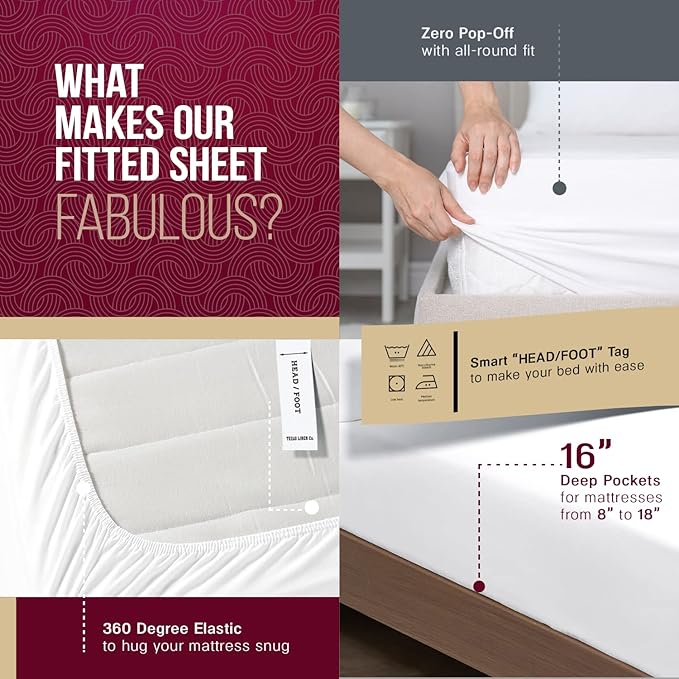 TEXAS LINEN CO. Egyptian Cotton King Bed Sheets - 800 Thread Count 4 PC Silver King Sheet Set, Sateen Weave Luxury Hotel Sheets, Soft, Cooling Bedsheet, 16" Deep Pocket (Fits Upto 18" Mattress)