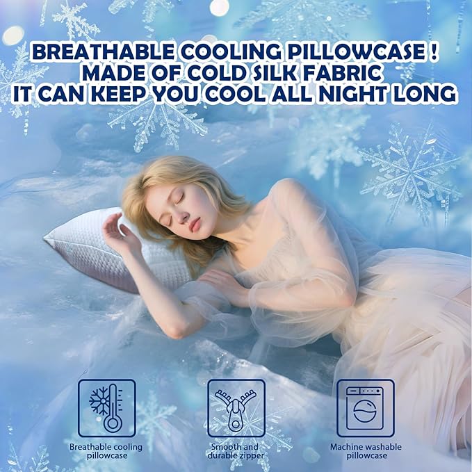 Shredded Foam Pillow King Size - Cooling Memory Foam Pillows That Stay Cold Soft Pillow for Sleeping, Adjustable Bed Pillow for Side, Back, and Stomach Sleepers