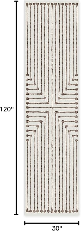 RUGGABLE x Jonathan Adler Machine Washable Modern Runner Rug – Inkdrop Camel & Ivory 2.5x10, Stain-Resistant, Non-Slip – Washable Rug for Hallway, Entryway, Living Room & Kitchen–with Cushioned Pad